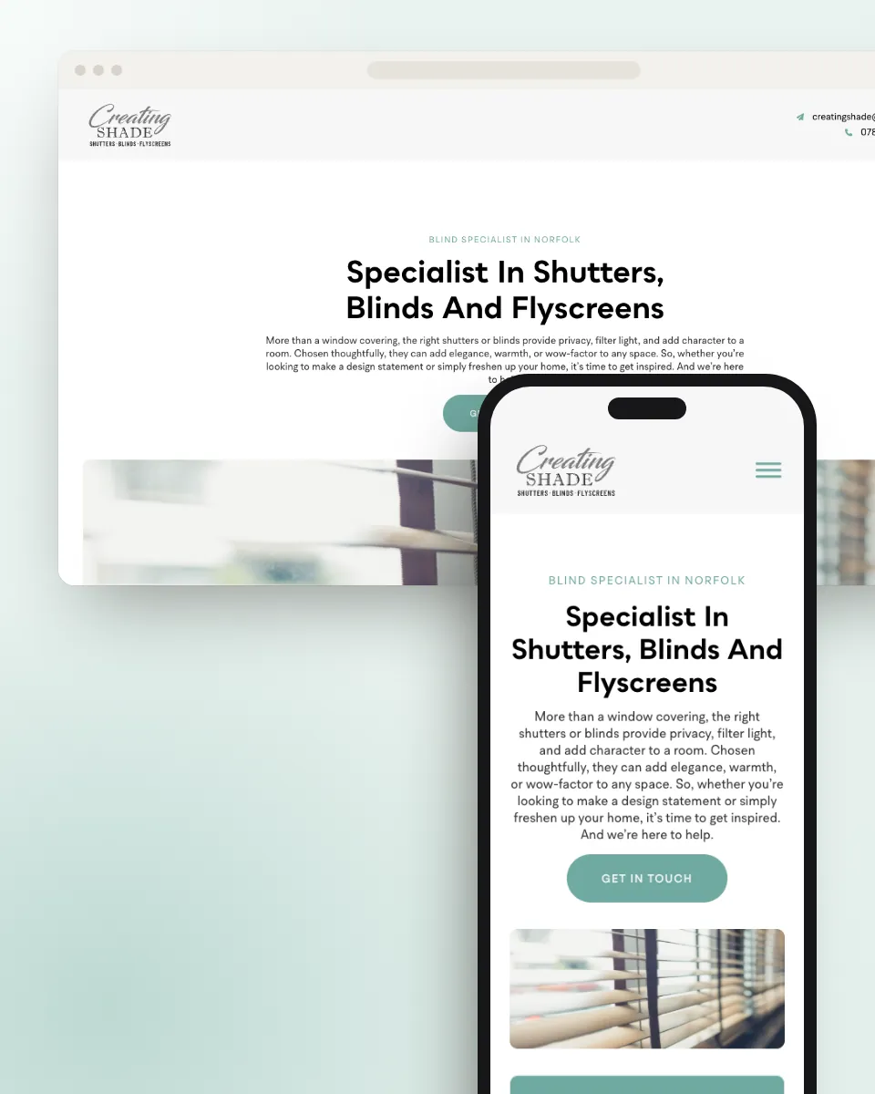 Creating Shade website