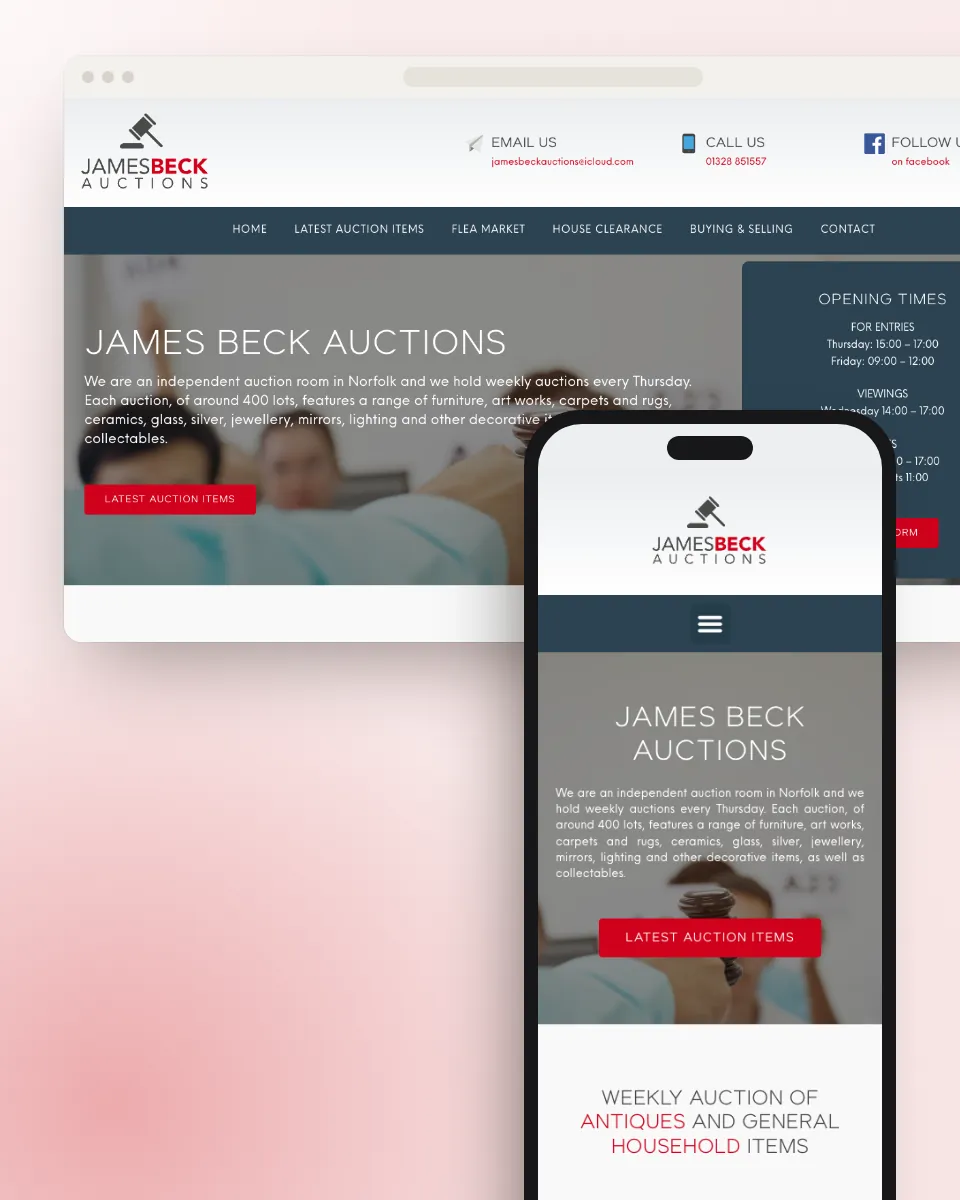 James Beck Auctions website